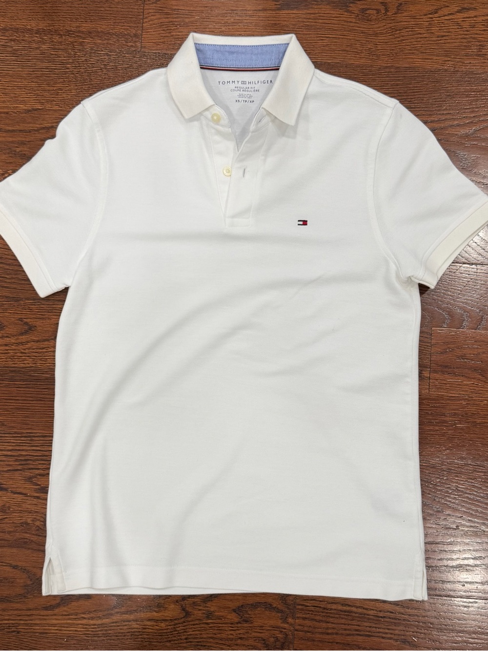 Tommy Hilfiger Men’s White Polo with Signature Flag